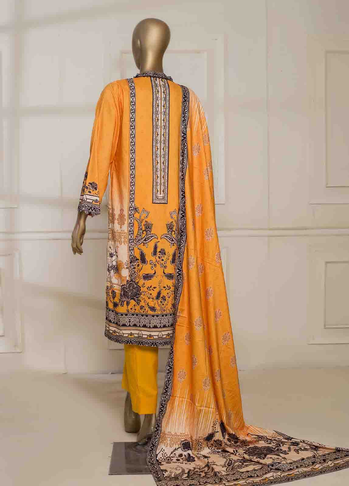 Bin Saeed Fabric - LIN-5625- 3 Piece Printed Linen