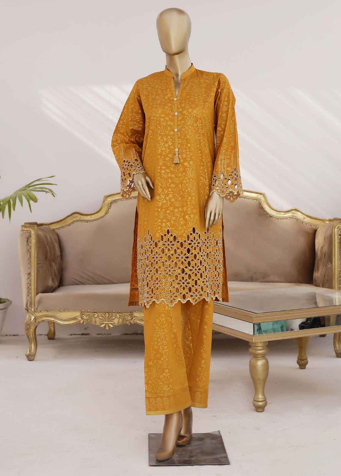 Bin Saeed Fabric - LRGF-0002-L- 2 Piece Chikankari