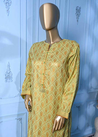 Bin Saeed Fabric - LRGF-003- 2 Piece Gold Printed Stitched