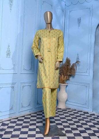 Bin Saeed Fabric - LRGF-003- 2 Piece Gold Printed Stitched