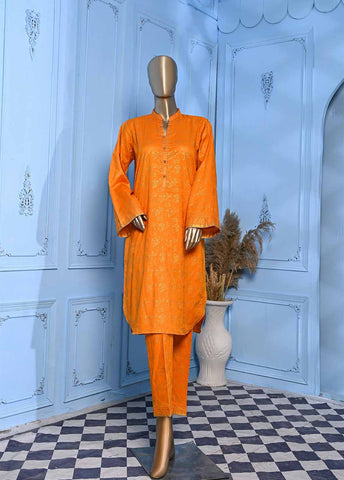 Bin Saeed Fabric - LRGF-005- 2 Piece Gold Printed Stitched