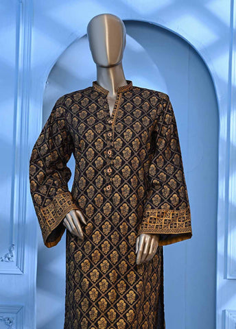 Bin Saeed Fabric - LRGF-013- 2 Piece Gold Printed Stitched