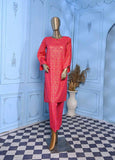 LRGF-016- 2 Piece Gold Printed Stitched