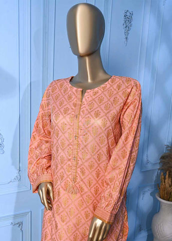 Bin Saeed Fabric - LRGF-036- 2 Piece Gold Printed Stitched