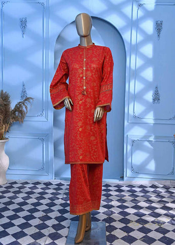 Bin Saeed Fabric - LRGF-038- 2 Piece Gold Printed Stitched