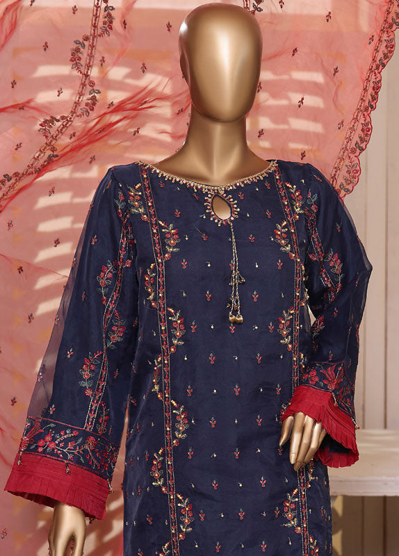 Bin Saeed Fabric - MS-D27 B -3 Piece Organza Formal