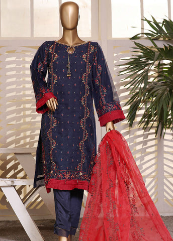 Bin Saeed Fabric - MS-D27 B -3 Piece Organza Formal