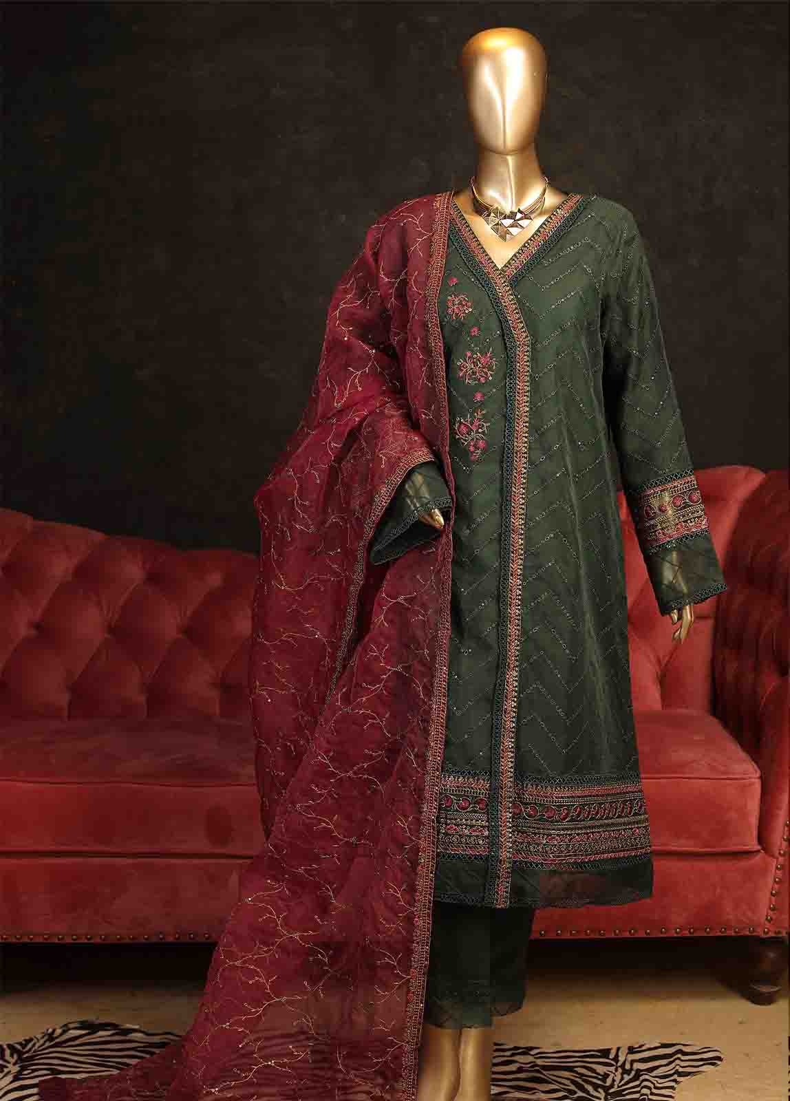 Bin Saeed Fabric - OMS-0003- 3 Piece Dhagakaari