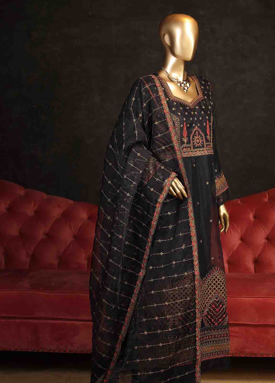 Bin Saeed Fabric - OMS-001 A- 3 Piece Dhagakaari