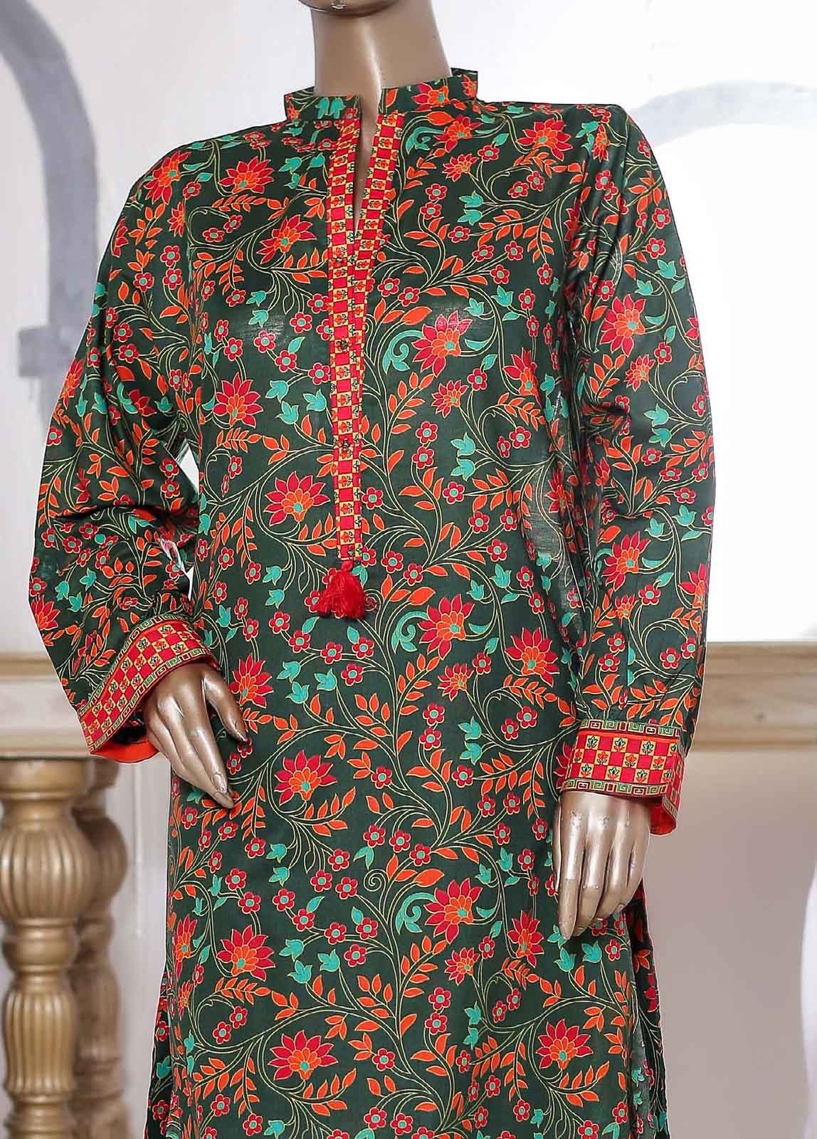 Bin Saeed Fabric - SMLS-TF4- 2 Piece Printed Lawn