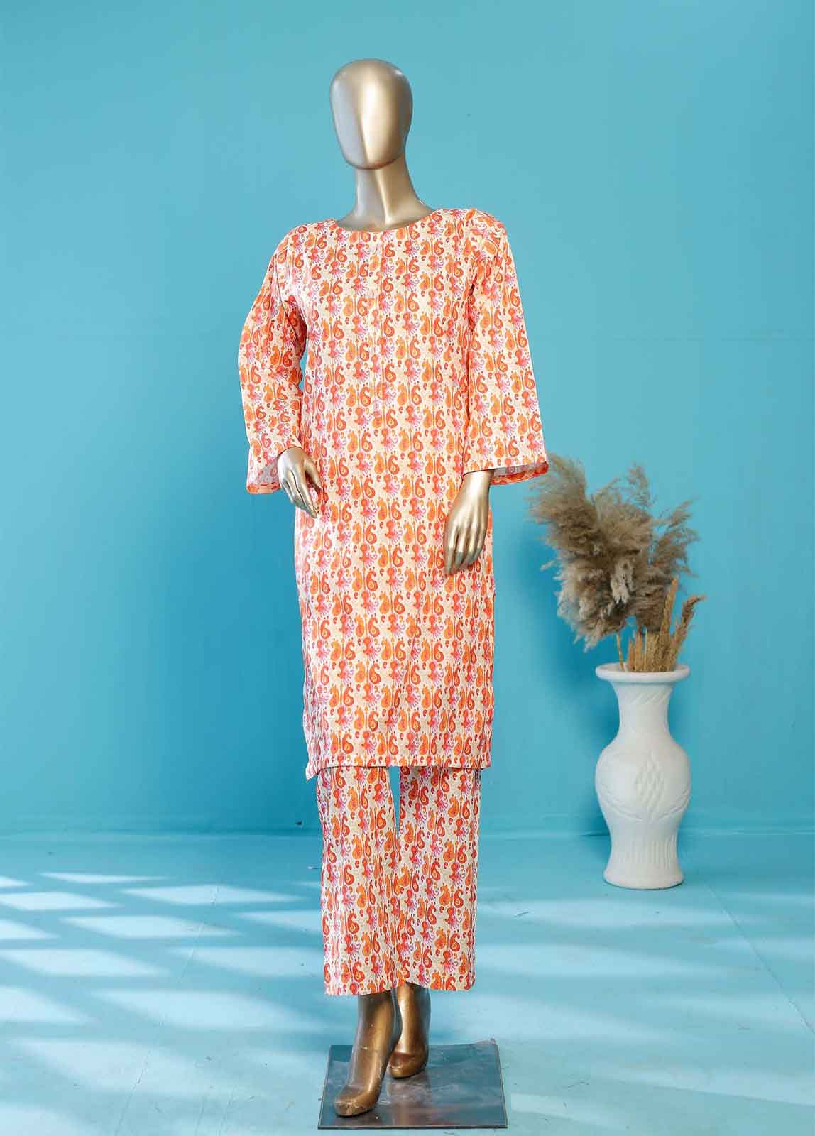 Bin Saeed Fabric - SMLS-TF51- 2 Piece Printed Lawn