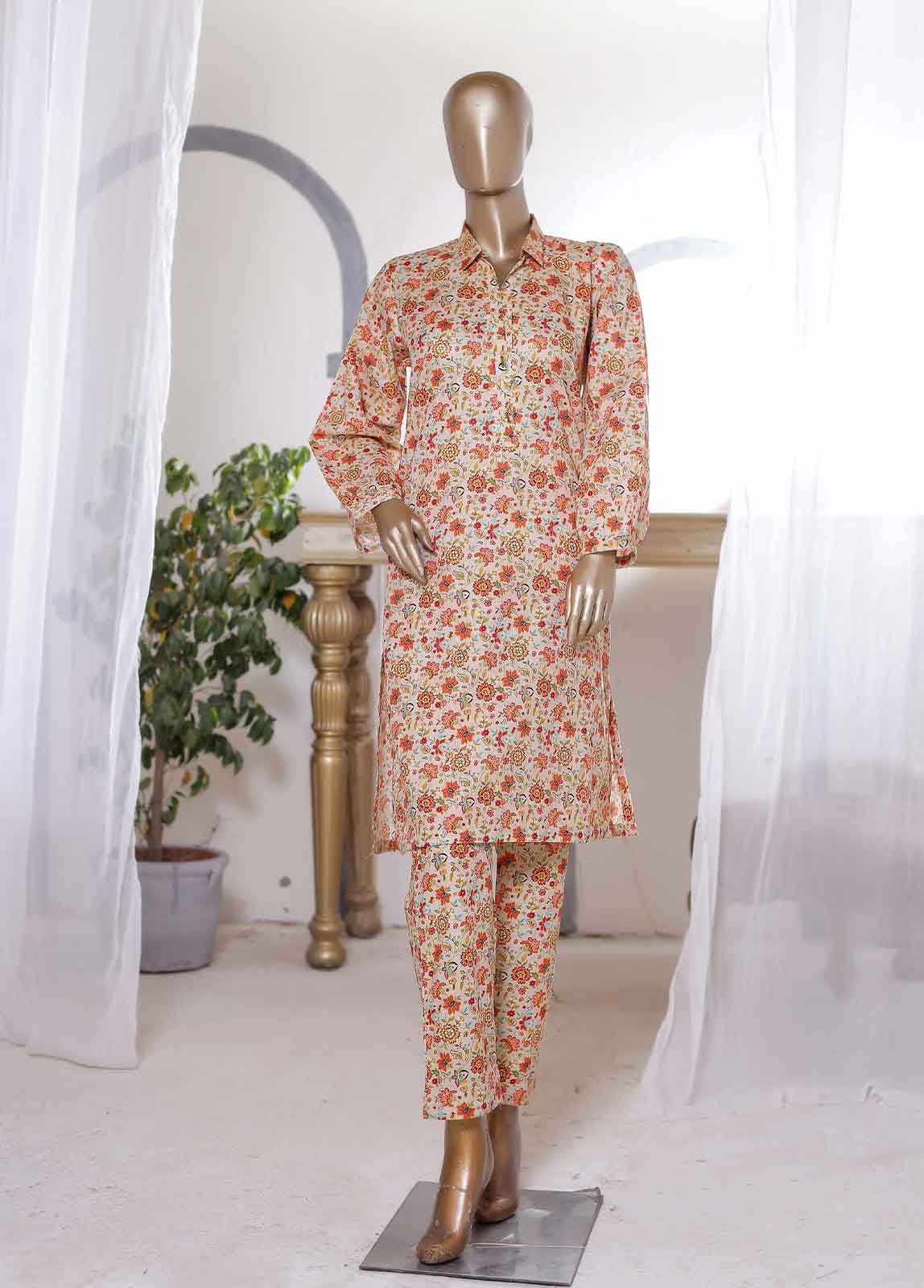 Bin Saeed Fabric - SMLS-TF57- 2 Piece Printed Lawn