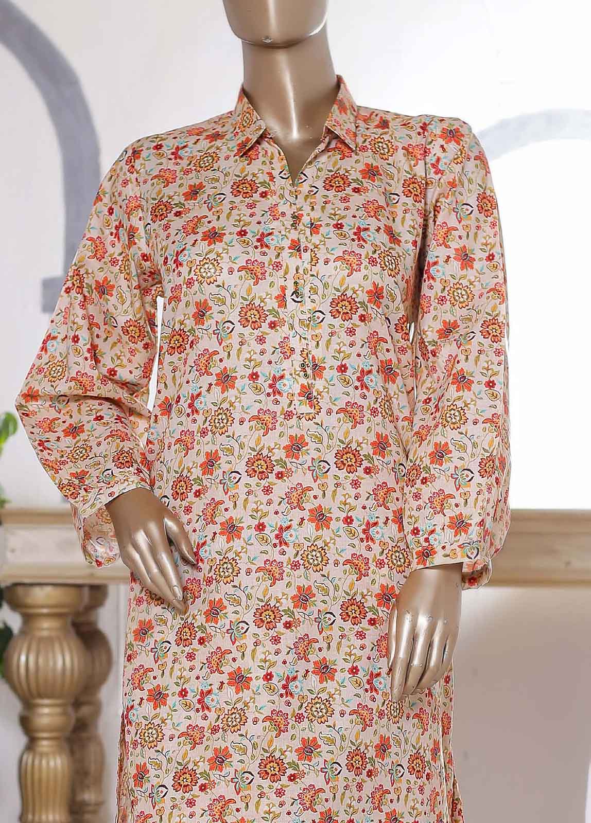 Bin Saeed Fabric - SMLS-TF57- 2 Piece Printed Lawn