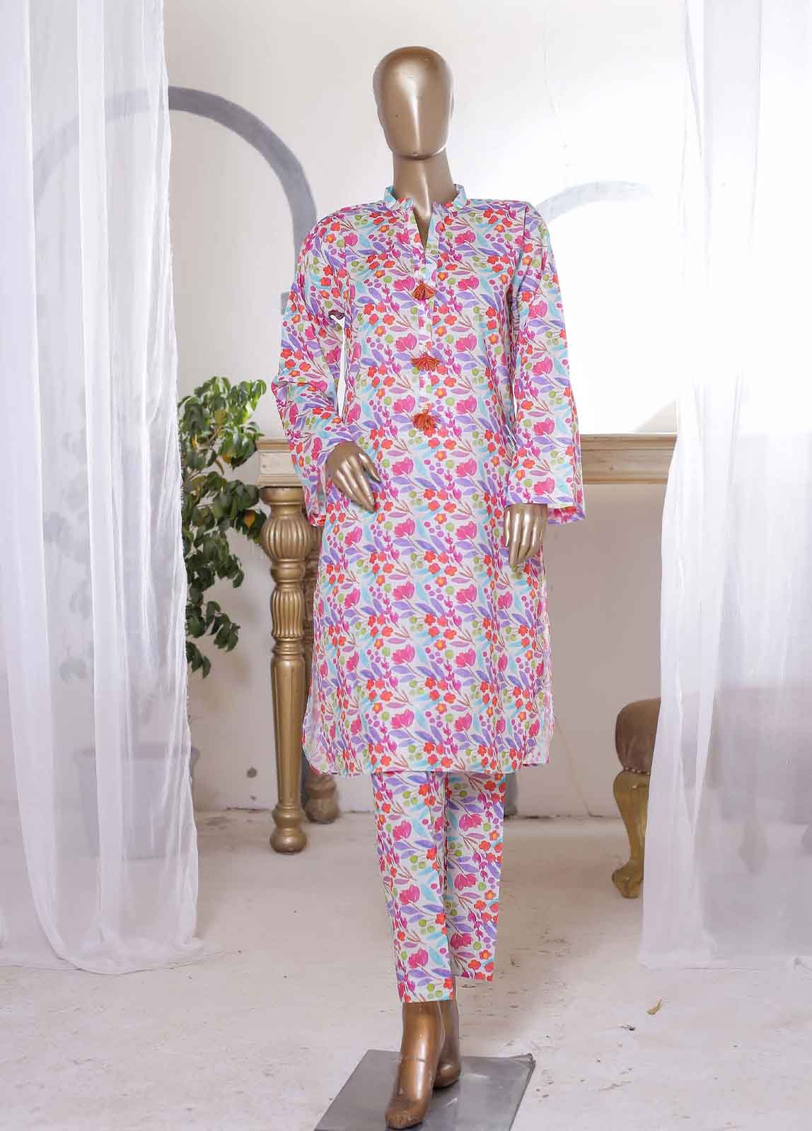 Bin Saeed Fabric - SMLS-TF70- 2 Piece Printed Lawn