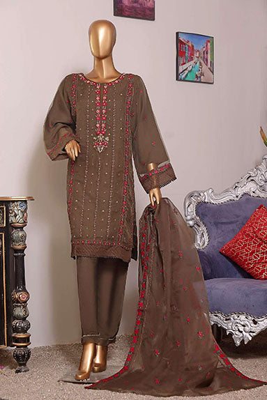 Bin Saeed Fabric - SPF-D34 -  3 Piece Organza Formal