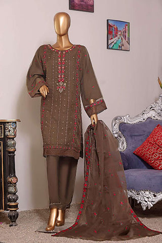 Bin Saeed Fabric - SPF-D34 -  3 Piece Organza Formal