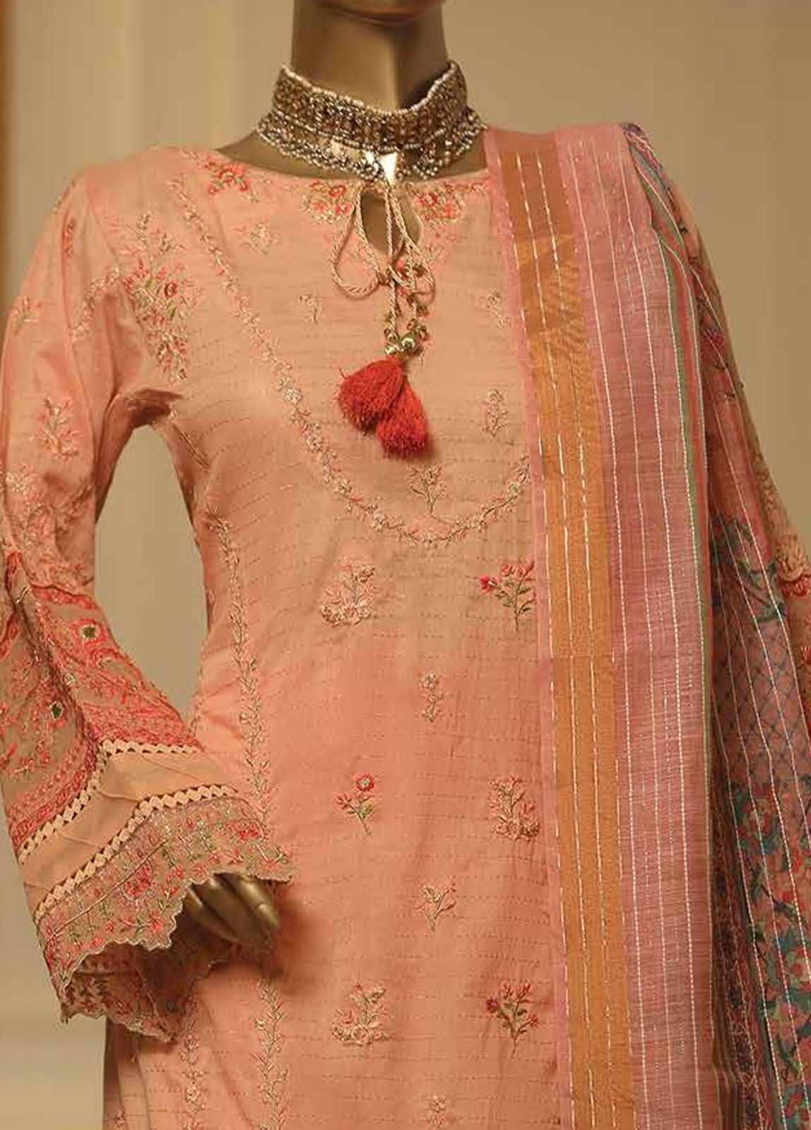 Bin Saeed Fabric - ZC-0002- 3 Piece ChikanKari