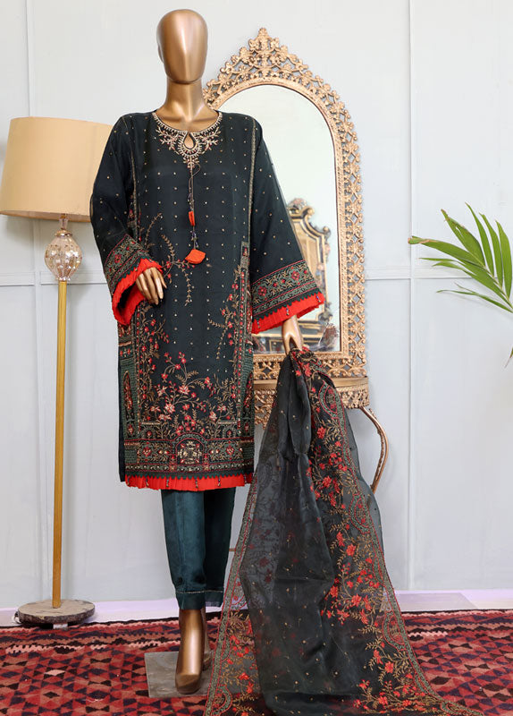 Bin Saeed Fabric - ZEF-0039 G -  3 Piece Organza Formal