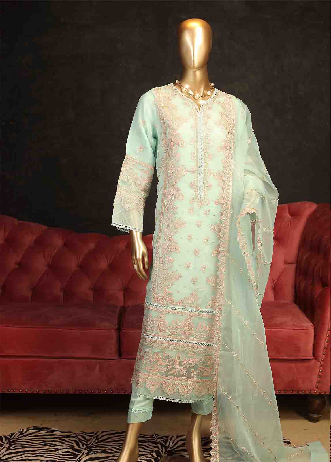 Bin Saeed Fabric - ZEF-2001 B- 3 Piece Dhagakaari
