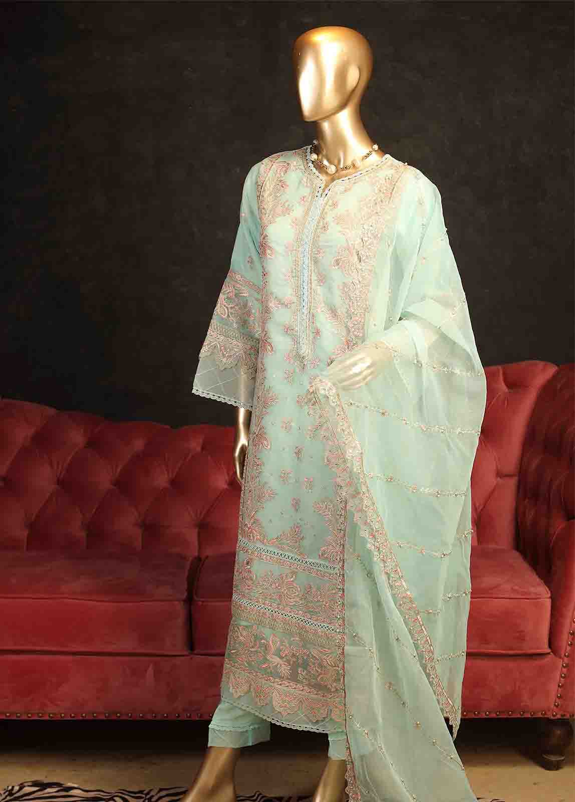Bin Saeed Fabric - ZEF-2001 B- 3 Piece Dhagakaari