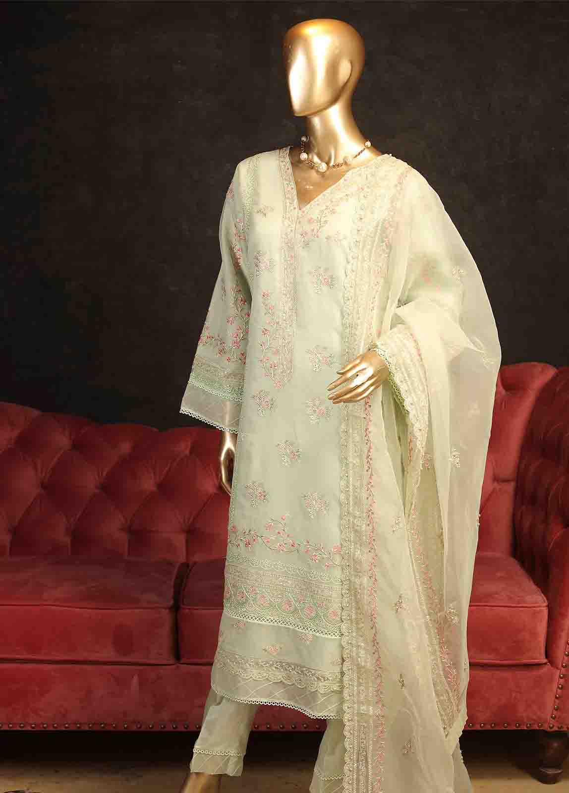 Bin Saeed Fabric - ZEF-2004 - 3 Piece Dhagakaari