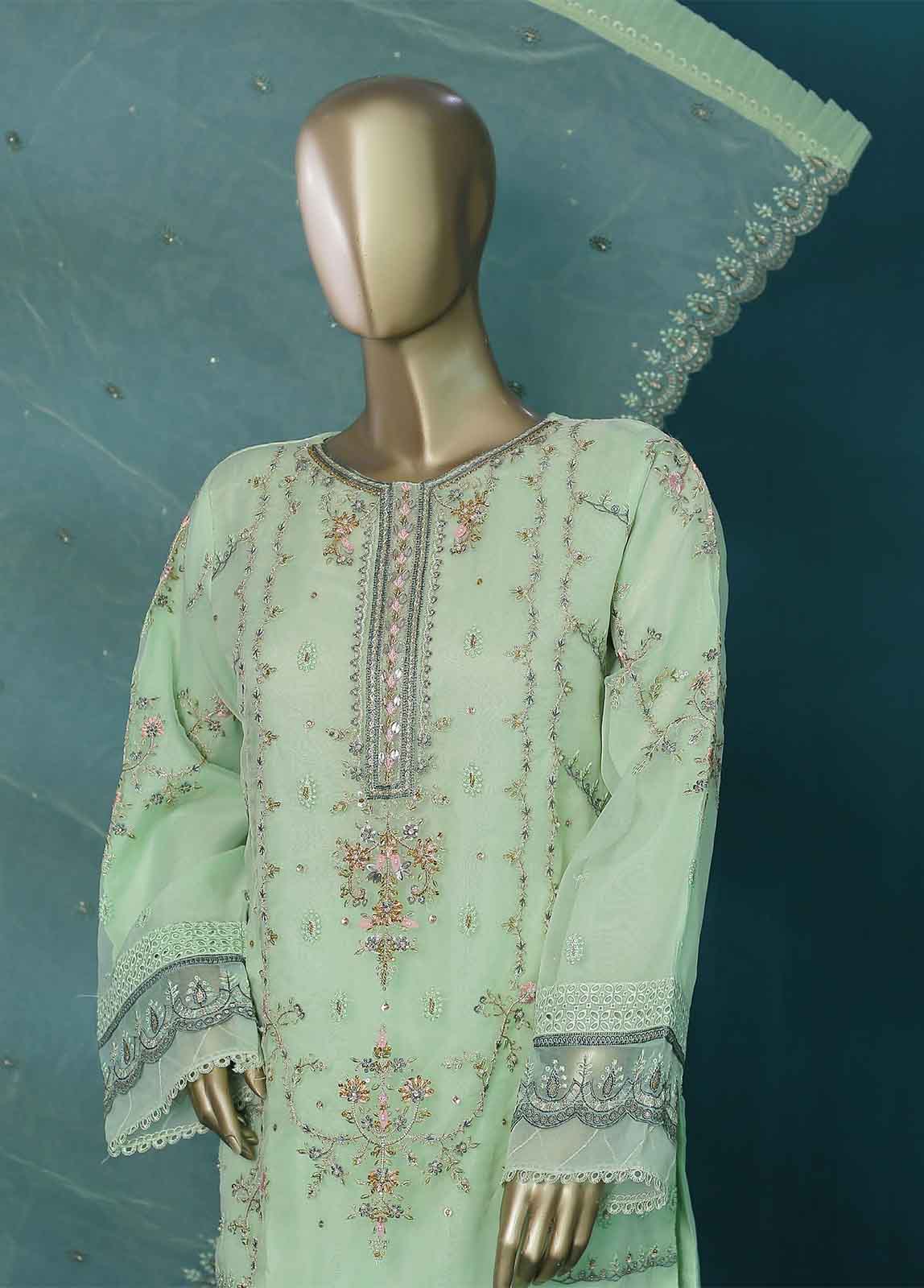 Bin Saeed Fabric - ZEF-2006 T- 3 Piece Embroidered Organza