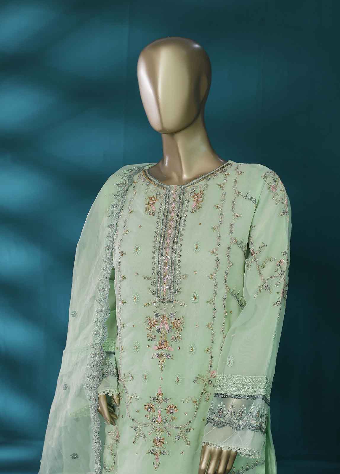 Bin Saeed Fabric - ZEF-2006 T- 3 Piece Embroidered Organza