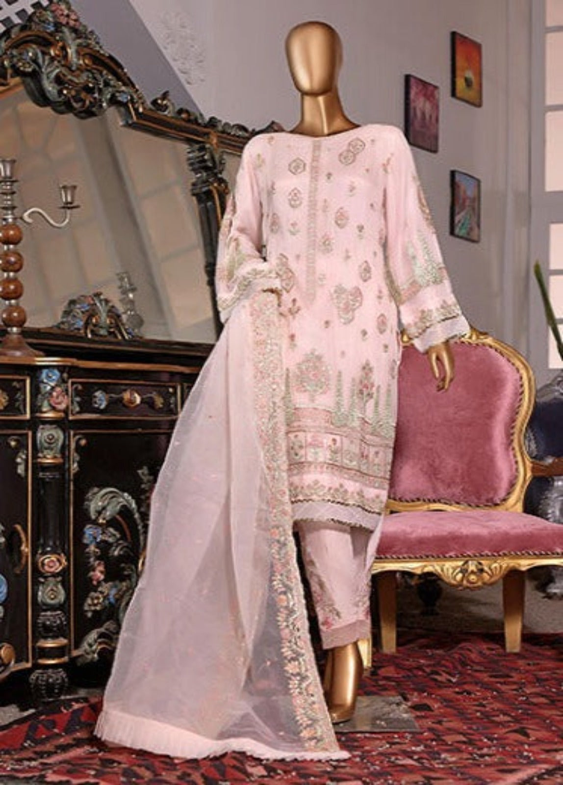 Bin Saeed Fabric - ZEF-C014 A - 2 Piece Chiffon