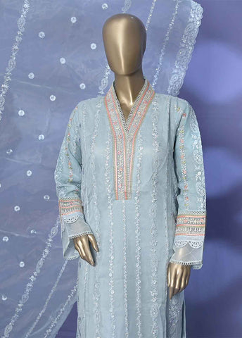 Bin Saeed Fabric - ZEF-C2010-F - 3 Piece Embroidered Chiffon