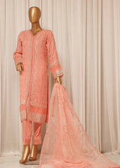 ZEF-C2012 A- 3 Piece Embroidered Chiffon